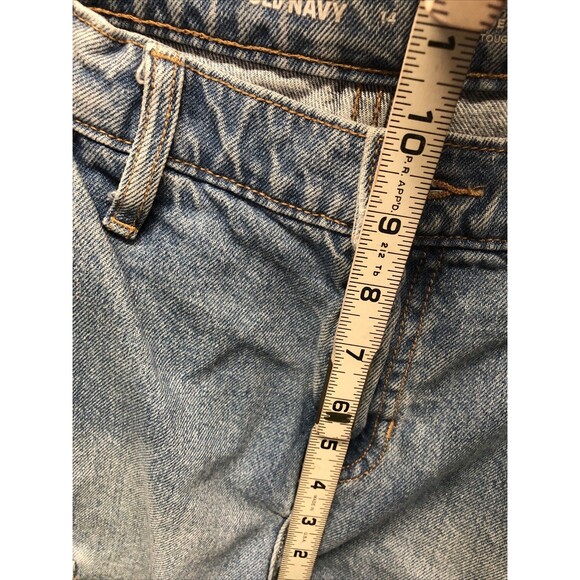 Old Navy Unisex Denim Jeans Size 14 Baggy Wide Leg Built In Tough Cargo Pocket - Picture 10 of 16